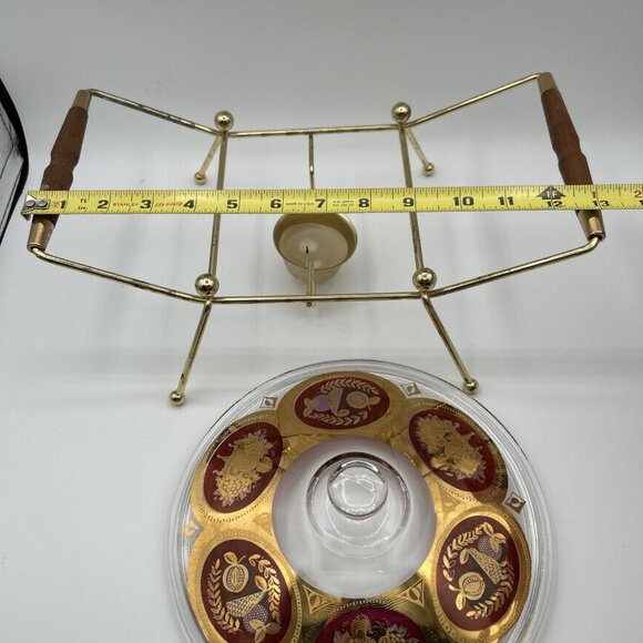 Vtg MCM Gold Cera Etruscan Casserole Lid & Rack *Needs dish*‎ - Picture 5 of 10